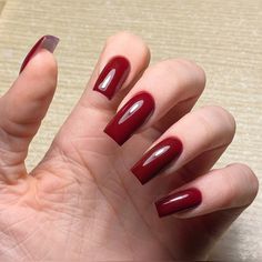 #квадрат#однотонный Square Dark Red Nails, Classic Square-cut Ruby Ring, Blush Nails, Dark Red, Blush, Nail Designs, Nails, Red