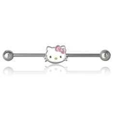 Elevate your cartilage style with the Hello Kitty Barbell with Brass Dangle Earring. This unique earring blends a modern barbell design with a charming brass Hello Kitty dangle. Crafted with attention to detail, this officially licensed earring adds a playful yet stylish touch to your accessory collection. Industrial Piercing Jewelry, Hello Kitty Earrings, Helix Piercing Jewelry, Unique Earring, Pretty Ear Piercings, Hello Kitty Jewelry, Cartilage Jewelry, Industrial Piercing, Cartilage Earring