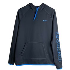 NIKE Women’s Just Do It Black/Blue Hoodie With Embroidered Logo Size Large NIKE Women’s Just Do It Black/Blue Hoodie With Embroidered Logo. Good Pre-Owned Condition Black Hoodie with Blue Accents, Logo and Lettering Embroidered Blue Nike Logo on Left side of Chest Blue Ombre “Just Do It” Lettering on Left Arm/Sleeve Kangaroo Pocket in front Size Large Per Tag: 100% Polyester Please see all photos for reference and for approximate measurements. Payment We accept payment through eBay's checkout. P Blue Nike, Blue Hoodie, Blue Ombre, Arm Sleeve, Blue Accents, Nike Logo, Just Do It, Black Hoodie, Kangaroo Pocket