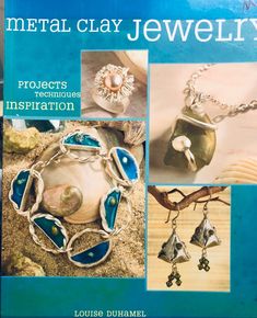 the book is titled metal clay jewelry projects for pendants, earrings and necklaces