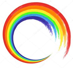 a rainbow painted in the shape of a circle