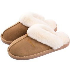 PRICES MAY VARY. The fluffy slippers are made of high quality plush. Combines classic brown color style with plush collar design. Along with breathable cotton upper and comfort plush fleece lining, it will softly wrap your feet and offer extreme warm and comfort. High density terry cloth foam cushions your every step with ultimate supportive comfort .Your feet are surrounded by the extremely cozy lining which lets you feel like walking on a cloud.Blueuce muscle fatigue walking and endures a long Working Shoes, Fur Sliders, Indoor Outdoor Slippers, Fashion Shoes Flats, Cotton Slip, Loafer Shoes Women, Outdoor Slippers, Winter Slippers, Warm Shoes