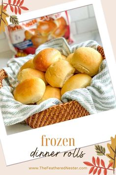 A basket of dinner rolls