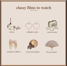 an advertisement for the classy films to watch on display in front of a white background