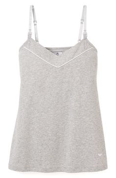 Designed to adapt to your changing shape, this heathery pima-cotton tank features a convenient clip-down nursing clip that will make feedings a breeze later on. V-neck Adjustable straps with one-hand nursing clips 100% pima cotton Machine wash, dry flat Made in Peru Cotton Tank Top With Adjustable Straps For Layering, Casual Sleeveless Nursing Friendly Tops, Nursing Friendly Sleeveless Tops For Summer, Summer Spaghetti Strap Tops, Summer Cotton Tops Bump Friendly, Nursing Friendly Cotton Tops, Cami Tanks, Pima Cotton, Peru