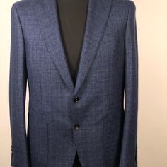 Men’s Jacket Blue Tweed Business Jacket With Pockets, Blue Business Tweed Jacket With Pockets, Blue Tweed Jacket With Pockets For Business, Business Casual Blue Tweed Jacket With Pockets, Blue Tweed Jacket With Pockets For Business Casual, Luxury Blue Sport Coat With Welt Pockets, Blue Sport Coat For Business Casual, Blue Sport Coat For Business In Winter, Blue Winter Sport Coat For Business