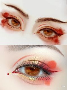 Cute Eye Makeup Looks, Fairy Core Makeup, Hanfu Makeup, K Pop Makeup, Eyeliner Design, Geisha Makeup, Ethereal Makeup