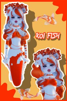 Koi Fish Outfit, Koi Fish Dress To Impress, Roblox Fashion, How To Make Fish, Fish Dress, Dti Hacks, Dti Ideas, Dti Fits, Roblox 3