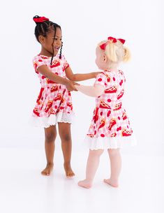 Crafted from luxurious bamboo viscose and spandex fabric, this birdie dress is designed to be comfortable and lightweight, keeping your little one cute and confident all day long. Its playful design adds a fun twist to any wardrobe. It’s the perfect blend of comfort, style, and durability! MATERIAL/FEATURES: -95% viscose from bamboo, 5% spandex -Made from bamboo viscose not treated with any harsh chemicals -tagless for added comfort -pockets -adorable eyelet lace detail -buttery soft and great f Spring Twirl Dress For Playwear, Playful Cotton Loungewear Dress, Playful Ruffled Short Sleeve Dress, Playful Short Sleeve Dress With Ruffles, Comfortable Casual Twirl Dress For Playtime, Casual Flowy Twirl Dress For Playtime, Flowy Casual Twirl Dress For Playtime, Playful Ruffled Dress For Sleepovers, Playful Pink Twirl Dress For Playdate