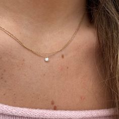 Introducing our "DOUBLE CHAIN STARLIGHT DIAMOND" necklace - this diamond layered necklace is our go to for effortlesseveryday wear. The 1 drilled diamonds has no setting and floats in the center of the diamond cut bead chain. 14k yellow gold necklace with floating white diamonds weighing a total of 0.13 cts. The chain measures 16" and can be adjusted 14.5". The chains can be worn at the same length or one shorter than the other. Clean Sterling Silver, 14k Yellow Gold Necklace, Yellow Gold Necklace, Vermeil Jewelry, Demi Fine Jewelry, Double Chain, Bead Chain, Custom Jewelry Design, Layered Necklace