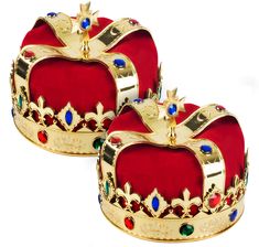 PRICES MAY VARY. A Truly Royal Accessory , Great to Match Most King's Costumes or Use it As a Paty Hat Very Comfortable One Size Fitst Most Crown With Beautiful Colorful Jewels, Jewels provide Regal accents You'll feel like king for a day in these Majestic Crown Great for Mardi Gras, Halloween, Birthday Parties, Baby Showers, Theatrical Productions King's Crown is a truly royal costume. Great to Match most king's costumes or just use it as a party Hat. the crown is red with gold and colorful jew Royal King Crown, Gold King Crown, Orange Crown, Royal Costume, King's Crown, King Costume, Crown For Kids, King Crown, Royal King