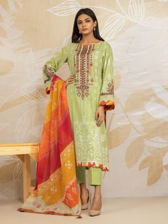 Edenrobe EWU22V1-23679 Light Green Nayab Eid Collection 2022 Green Silk Sets With Digital Print, Green Digital Print Lawn Suit For Eid, Green Unstitched Long Sleeve Suit With Digital Print, Green Unstitched Suit With Digital Print, Eid Green Lawn Suit With Digital Print, Green Printed Unstitched Suit For Summer, Silk Salwar Kameez With Digital Print And Long Sleeves, Summer Printed Green Unstitched Suit, Green Cotton Dress For Eid