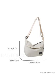 BagForLove - Stylish Letter Patch Hobo Bag with Adjustable Strap - Minimalist Design, Polyester, Zipper Closure Product Description Color White Bag Size Medium Style Casual Type Hobo Bag Strap Type Adjustable Pattern Type Plain Closure Type Zipper Composition 100% Polyester Material Polyester Size Chart INCH CM Strap Length Bag Length Bag Width Bag Height 47.2 inch 10.2 inch 3.1 inch 8.3 inch Strap Length Bag Length Bag Width Bag Height 120 cm 26 cm 8 cm 21 cm Details Pictures Similar Products h2 { text-align: center; } /* æ¢è¡ */ li{ white-space: normal; word-break: break-all; word-wrap: break-word; } .red-box { width: 100%; display: flex; flex-direction: row; flex-wrap: wrap; justify-content: center; } .red-box > div { width: 190px; height: 250px; margin: 10px; } .red-box > div > a > i Versatile White Shoulder Bag With Zipper Pocket, White Versatile Shoulder Bag With Zipper Pocket, White Hobo Bag With Zipper Closure For Travel, White Travel Hobo Bag With Zipper Closure, Everyday White Hobo Bag With Zipper Closure, Everyday White Hobo Bag With Zipper, Everyday White Canvas Bag With Zipper Closure, Everyday White Canvas Bag With Zipper, Simple Canvas Bag For Everyday Use