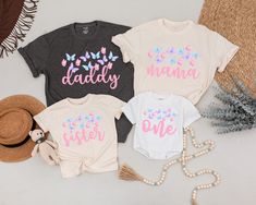 Please enter the exact custom text you want for exact shirt SEPERATELY. I will print what you added, please be careful! Don't forget to add your baby's gender BE CAREFUL WITH YOUR CUSTOM TEXT YOU WANTALL ORDERS OVER 4 ITEMS WILL RECEIVE A 45% DISCOUNT  ❌ THIS IS NOT A SET ❌ ♻️ IF YOU PLACE ONE ITEM, YOU WILL RECEIVE ONLY ONE ITEM. IF YOU WANT ALL ITEMS IN THE PHOTO, PLEASE PLACE AN ORDER WITH THE QUANTITY OF SHIRT YOU WANT ♻️ DON'T FORGET TO ADD THE CLEAR CUSTOM FOR EACH SHIRT ❤️Hope you having Graphic Tee Tops For Mother's Day Birthday, Pink Birthday Shirt For Summer, Pink Summer Birthday Shirt, Spring Letter Print Shirt For Birthday, Letter Print Shirt For Birthday In Spring, Letter Print Shirt For Spring Birthday, Family Matching Birthday Tops With Letter Print, Family Matching Letter Print Tops For Birthday, Spring Birthday T-shirt With Letter Print