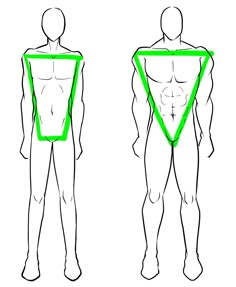 the back view of a man's torso with green arrows pointing to his chest