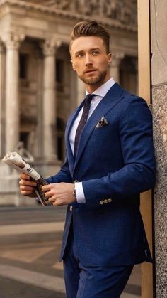 Blue Wedding Suit, Men's Capsule Wardrobe, Start Of Spring, Capsule Wardrobe Casual, Gents Kurta Design, Gents Kurta, Modern Mens Fashion, Blue Suit Wedding, Mens Photoshoot Poses