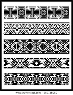 Navajo Aztec border vector illustration page Native American Band Tattoo, Navajo Tattoo, Simbols Tattoo, Native Tattoos, Border Vector, Muster Tattoos