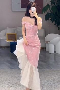 Sparkly Formal Dresses, Sparkly Formal Dress, Long Formal Gowns, Pink Mermaid, Order Confirmation, Mermaid Fashion, Cheap Prom Dresses, Stretch Satin, Evening Party Dress