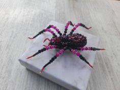 This Gothic style Large beaded brooch pin spider will be a wonderful Halloween gift or will perfectly complement your unique jewelry collection. Gothic jewellery Large bold Spider brooch pin in black and purple red,Beaded brooch pin witchy jewellery Halloween gift for friend coworkers is --------------- HAND EMBROIDERED,HAND STITCHED UNIQUE WORK  Beaded brooch pin spider  will be well combined with an evening dress, a winter coat, business suit, warm sweater or as shawl brooch, making a final no Halloween Brooch Jewelry Gift, Halloween Gift Jewelry Brooch, Handmade Brooches For Halloween Gift, Gothic Halloween Brooches For Gift, Black Halloween Pins As Gifts, Unique Black Brooches For Gifts, Handmade Black Brooches As Gift, Shawl Brooch, Brooch Making