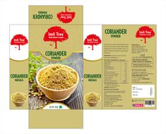 brochure design for gourmet powdered tea brand coriander power