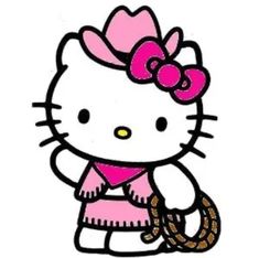 a hello kitty with a pink bow holding a purse