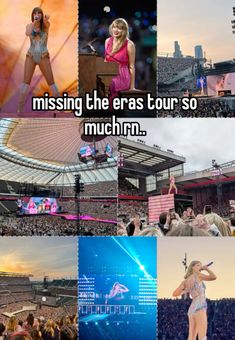 the collage shows pictures of people at a concert