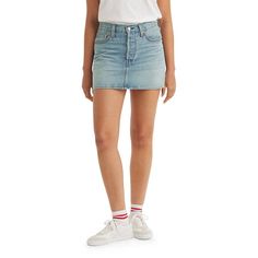 For an effortlessly cool and casual look, all you need is this high-waisted mini skirt from Levi's.Click on this WOMEN'S GUIDE to find the perfect fit and more! For an effortlessly cool and casual look, all you need is this high-waisted mini skirt from Levi's.Click on this WOMEN'S GUIDE to find the perfect fit and more! Front button detail Denim constructionFIT & SIZING Mini fit style Front Length: 14"FABRIC & CARE Cotton Machine wash Imported Size: 30(US 10)M. Color: Woven Minutes. Gender: female. Age Group: adult. Plus Size Outerwear, Petite Tops, Denim Details, Iconic Women, Clothing Size Chart, Womens Clothing Sizes, Denim Mini, Bottom Clothes, Denim Mini Skirt