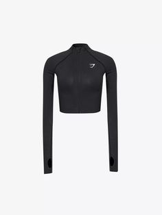 a women's long sleeved top in black