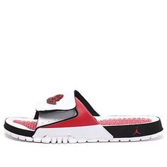 Air Jordan Hydro Ii Retro Slides Sandals 'White Red' 644935-101 (Casual) Red Sporty Sandals For Streetwear, Sporty Red Sandals For Streetwear, White Slides For Streetwear, White Sneakers With Studded Rubber Outsoles For Summer, Sporty White Sport Sandals With Rubber Sole, White Sneakers With Studded Outsoles For Summer, White Slide Sneakers For Summer, Red Synthetic Sandals For Streetwear, White Sporty Slip-on Sport Sandals