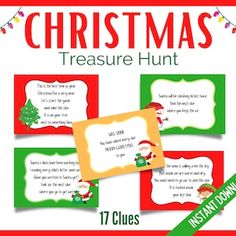 the christmas treasure hunt with instructions for children to learn how to write and use it