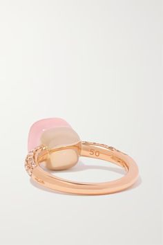 POMELLATO Nudo Petit 18-karat rose gold multi-stone ring | NET-A-PORTER Luxury Pink Stackable Jewelry, Pink Gold Stackable Rings In Fine Jewelry Style, Pink Gold Stackable Rings Fine Jewelry, Pink Gold Stackable Fine Jewelry Rings, Elegant Pink Stackable Rings In 14k Gold, Fine Jewelry Pink Gold Rings With Rose Cut Diamonds, Elegant Pink 14k Gold Stackable Rings, Pink Rings With Polished Finish Fine Jewelry, Fine Jewelry Pink Rings With Polished Finish