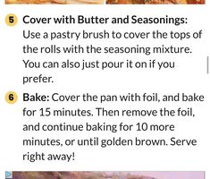 the instructions for how to make butter and seasonings