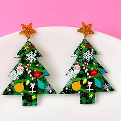 Listed is a fun pair of earrings  Length is  approximately 6cm Thank you so much please contact me if you have any  questions. Teacher Earrings, Earrings Christmas, Work Party, Christmas Earrings, Cute Christmas, Party Gifts, Favorite Jewelry, Jewelry Earrings Dangle, Etsy Earrings