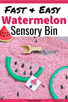 watermelon sensory bin - rice, scoops, seeds, and green paper plates Watermelon Activities, Summer Preschool Themes, Summer Preschool Activities, Watermelon Theme, Picnic Theme, Pre Writing Activities, Summer Preschool