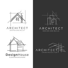 the logo for an architecture company, which has been designed to look like a house