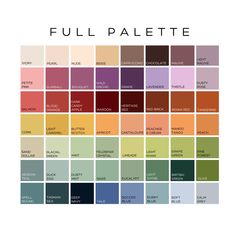 the full palette is shown with different colors