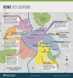 a map showing the location of rome's key locations