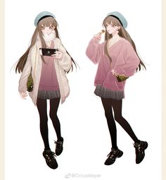 Winter Outfits Anime, Anime Winter Clothes, Winter Girls, Drawing Clothes, Fantasy Clothing, Modern Outfits, Anime Inspired, Character Outfits, Art Clothes