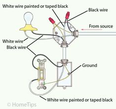 an electrical wiring diagram with two lights and one light switch on the same wall plate