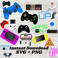 video game controller svg and png cut files