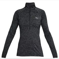 New With Tags. Under Armour Women’s 1/2 Zip Ua Tech Fabric Is Quick-Drying, Ultra-Soft & Has A More Natural Feel Material Wicks Sweat & Dries Really Fast Anti-Odor Technology Prevents The Growth Of Odor-Causing Microbes ½ Zip Front With Stand Collar For Extra Coverage Raglan Sleeves Rolled Forward Side Seams For Enhanced Fit & Performance All-Over Twist Effect *Please Note: This Top Varies Slightly From The Display Pic. It Is A Light Gray With Black Ua Logo On Chest Track Bag, College Volleyball, Clothes Nike, Twist Shirt, Computer Information, Boss Fashion, R6 Siege, Stile Casual Chic, Women Boss