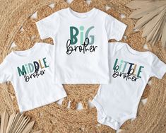 Big brother shirt-Big brother -matching shirts-little brother shirt-middle brother shirt-big sister-Brother Birthday Gifts-Biggest Brother 🌟DESCRIPTION: With this Shirts the Vacation or Party time will be more fun High Quality Printing😎 Unisex Adult T-Shirt are "GILDAN" brand (100% Cotton) Unisex Kids T-Shirt are "Gildan" brand (100% Cotton)  Rabbit Skins brand - Infant Cotton Jersey Tee100% cotton jersey  Women Tank Tops are "Next Level brand(60% cotton/40% polyester)-Temporarily not availabl Big Brother Tshirts, Big Brother Shirts, Big Brother Little Brother Shirts, Big Brother T Shirt, Big Brother Shirt Announcement, Big Sister Big Brother Shirts, Big Brother Tshirt, Address List, Birthday Gifts For Brother