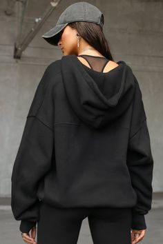 Oversized unisex hooded sweatshirt with back and arm panels. Features front pockets, thumbholes and ribbed banding at the hem and cuffs. Custom knit french terry fabric Brushed mid-weight cotton - ideal for layering Soft, comfortable and made to last Color: Black French Terry Sizing: S/M (0-4), M/L (6-10) Model is 5'8" and wearing a size S/M If you previously purchased the One Size option, we recommend choosing the S/M. For a looser fit, consider sizing up to M/L Fabric: 100% Cotton Care: Machin Black French, Terry Fabric, French Terry Fabric, Crop Sweatshirt, Papua New Guinea, Equatorial Guinea, Caribbean Netherlands, Trinidad And Tobago, Uganda