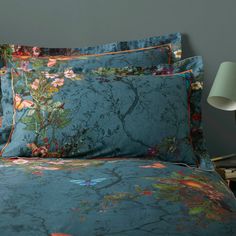 Bloomsbury Garden Teal Oxford Pillowcase by Timorous Beasties British Woodland, Teal Duvet, Teal Bedding, 100 Cotton Duvet Covers, Timorous Beasties, Double Duvet Covers, Double Duvet, Single Duvet Cover, Garden Bedding