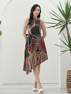 Bust 90cm Dress length 100-120cm Armpit circumference 42cm Model Dress Batik, Mode Batik, Batik Dress Modern, Dress With Ribbon, Batik Modern, Dress Batik, Batik Fashion, Dress Bohemian, Batik Dress