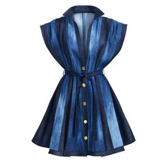 This stylish denim mini dress features alternating denim panels with a daringly edgy hourglass silhouette as well as signature golden buttons and a waist belt tie.  The perfect designer dress for any fashionable occasion. Sustainably made in Australia, it seamlessly blends elegance with contemporary edge, offering a versatile and timeless addition to your wardrobe. The fit is relaxed, and the garment can be worn with or without the belt tie to loosen or tighten the fit. 100% Cotton Luxury Europe Luxury Blue Casual Denim Dress, Luxury Chic Denim Dress, Chic Knee-length Denim Mini Dress, Edgy Dresses, Luxury Denim Dress With Button Closure, Luxury Europe, Chic Mini-length Denim Dress With Button Closure, Descendants 1, Blue Aurora