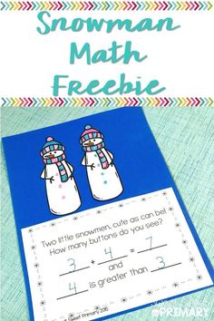 a snowman math worksheet for kids to practice counting and subtracing