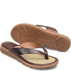 Bora Basic | Born Shoes Closed Toe Synthetic Flip Flops With Leather Footbed, Comfortable Leather Flip Flops With Ortholite Insole, Leather Slip-on Flip Flops With Ortholite Insole, Leather Beach Flip Flops With Cushioned Footbed, Comfortable T-strap Sandals With Leather Footbed For Beach, Leather Open Toe Footbed Sandals, Leather Footbed Sandals For Everyday Summer Use, Casual Toe Post Footbed Sandals With Removable Insole, Leather Round Toe Flip Flops For Beach