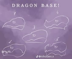 the dragon base is drawn in white on a purple background