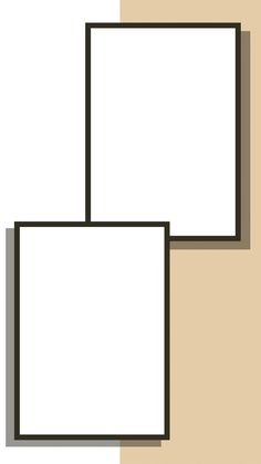 three black and white square frames on a beige background with the same color as each other